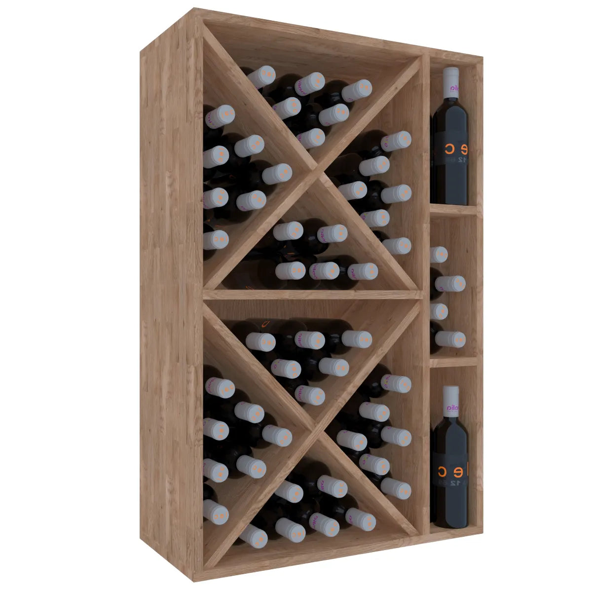 Wine rack for 66 bottles Expovinalia Corullón 2 Godello 2537 — Pine with light oak finish — EX2537