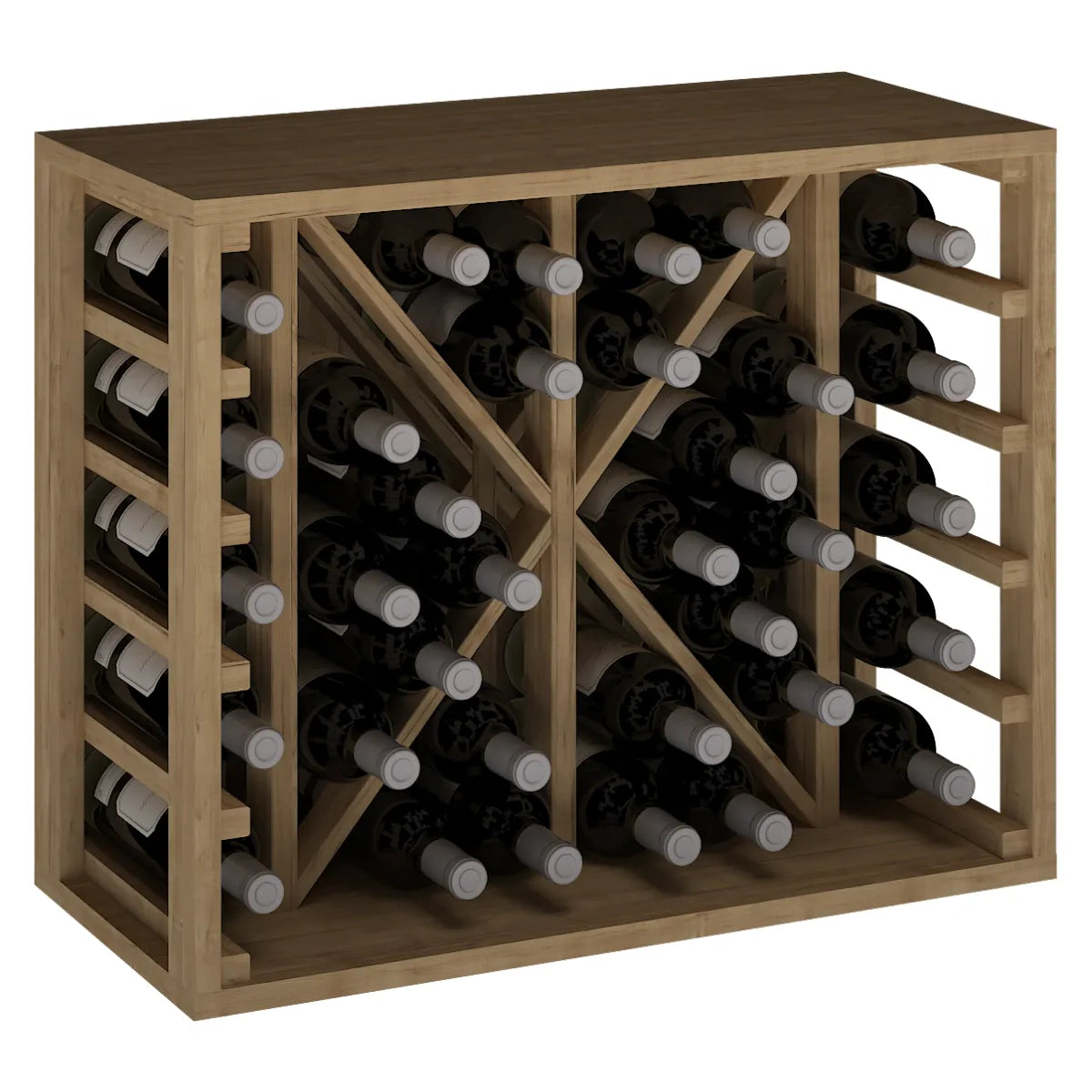 Wine rack for 34 bottles Expovinalia Toral Godello 2531 — Pine with light oak finish — EX2531