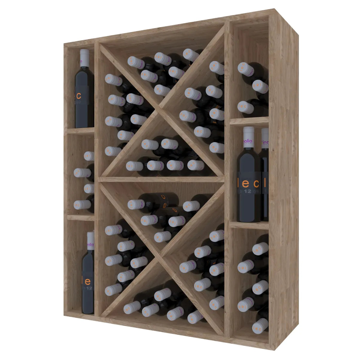 Wine rack for 90 bottles Expovinalia Toral Godello 2538 — Pine with light oak finish — EX2538