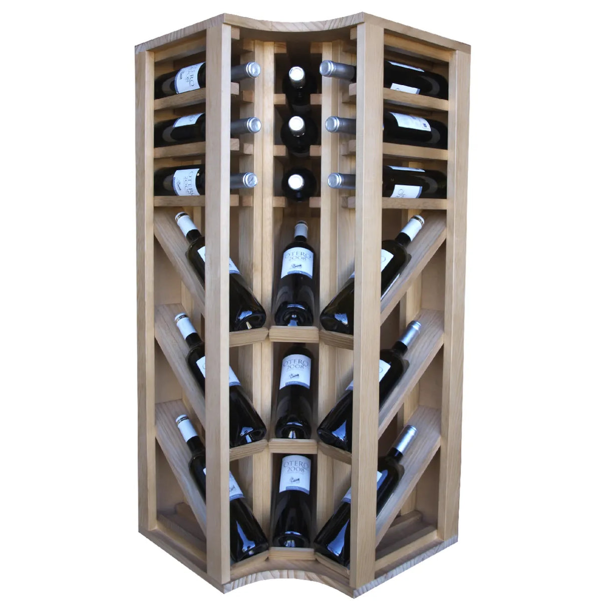 Wine rack for 18 bottles Expovinalia Villafranca Godello 2095 — Pine with light oak finish — EX2095