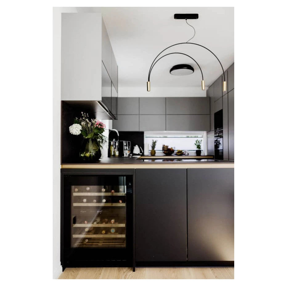 Wine Cooler 31 bottles WineCave Exclusive 700 60D Fullglass Black Push/Pull Dual-zone