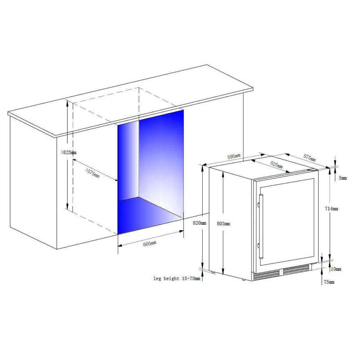 Vinoteca 51 botellas Climadiff CBU51S2B