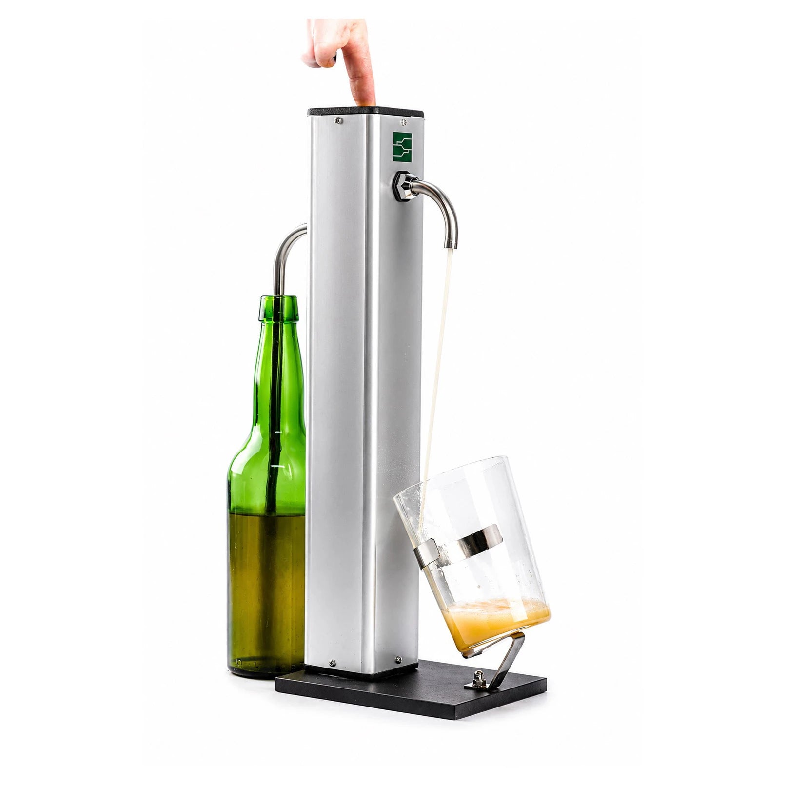 Escanciador eléctrico Coem COLUMNA Gris Plata para sidra, vista frontal del modelo de mesa.