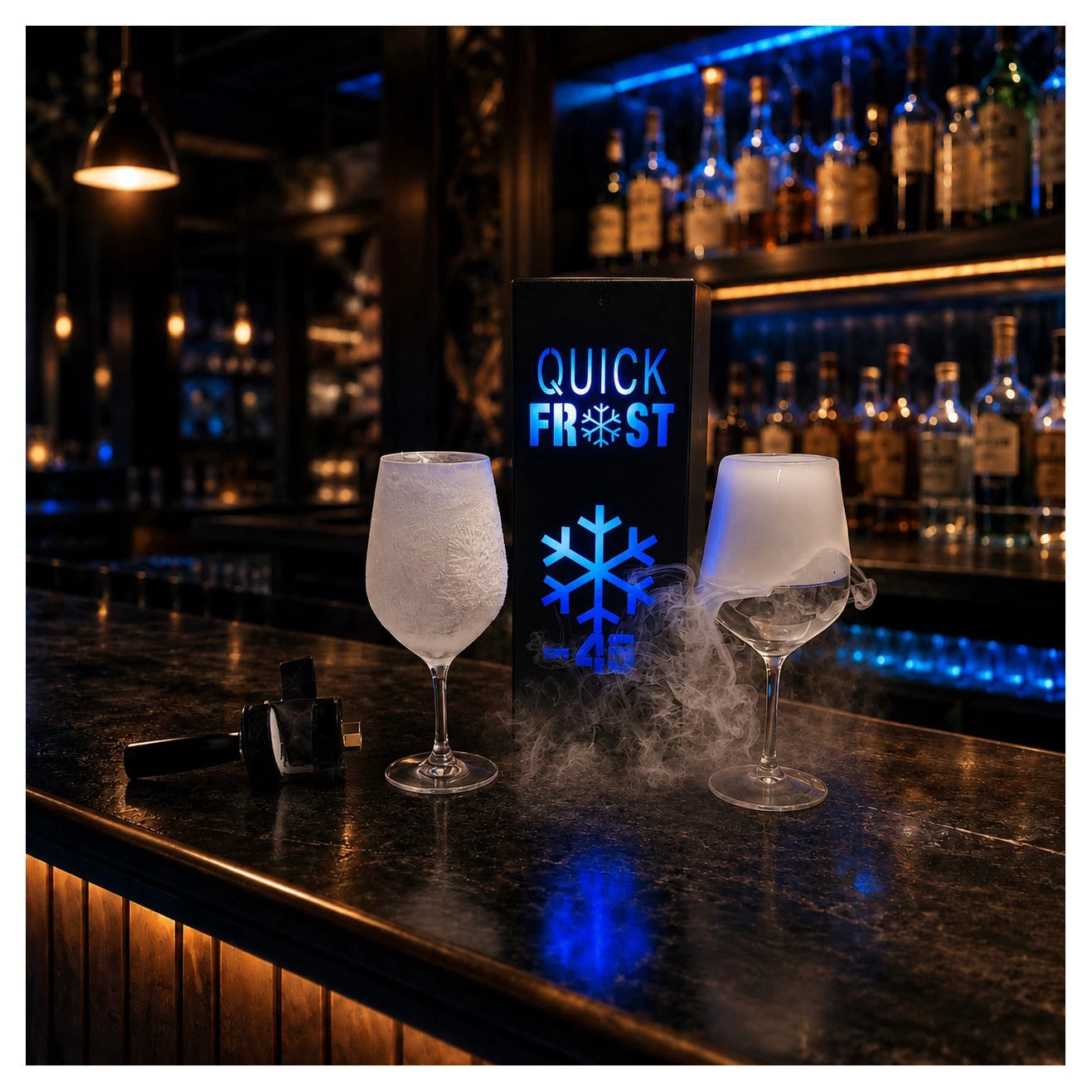 Escarchadora de copas y vasos + accesorio hielo seco QuickFrost ICG-6000