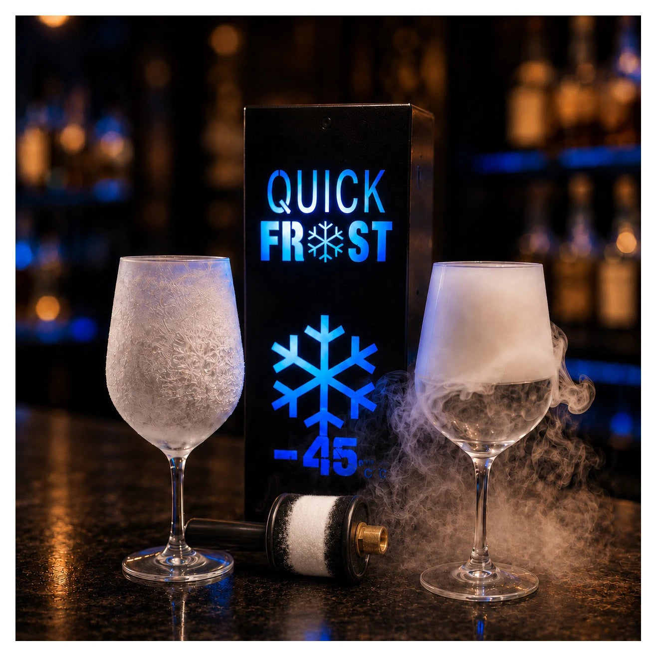 Escarchadora de copas y vasos + accesorio hielo seco QuickFrost ICG-6000