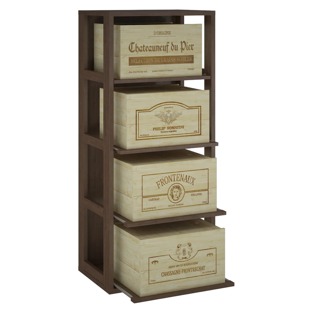Wine rack for 4 cases of 6 bottles Expovinalia Arganza Godello 2558 — Dark pine — HX2558