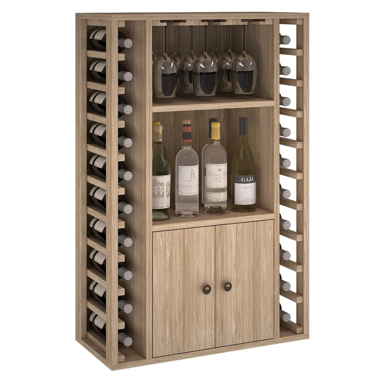 Oak wood wine rack for 20 bottles, Godello ER2521