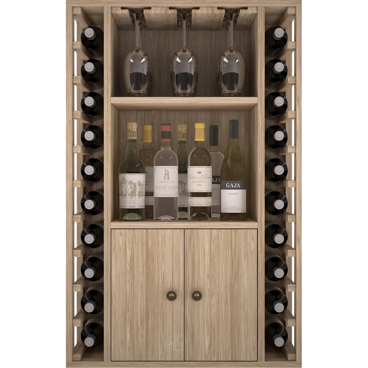 Oak wood wine rack for 20 bottles, Godello ER2521