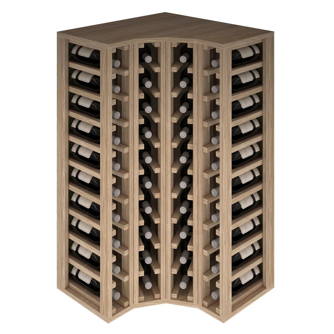 Oak corner wine rack for 40 bottles, Godello ER2030