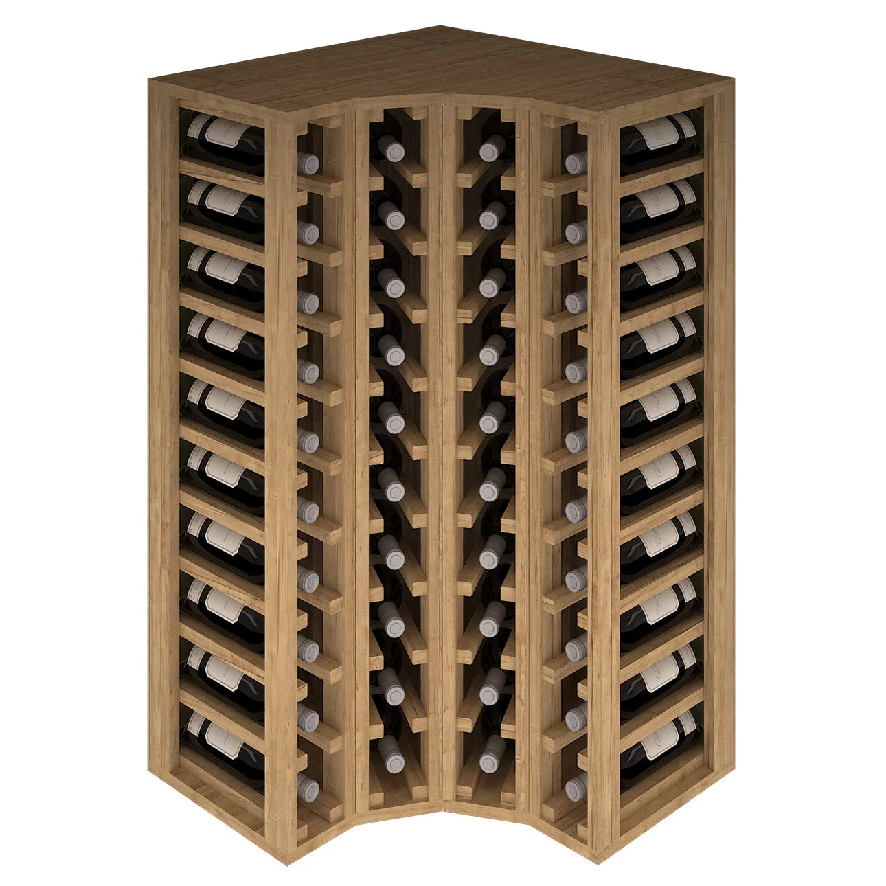 Botellero de madera de pino para rincón para 40 botellas, Godello EX2030