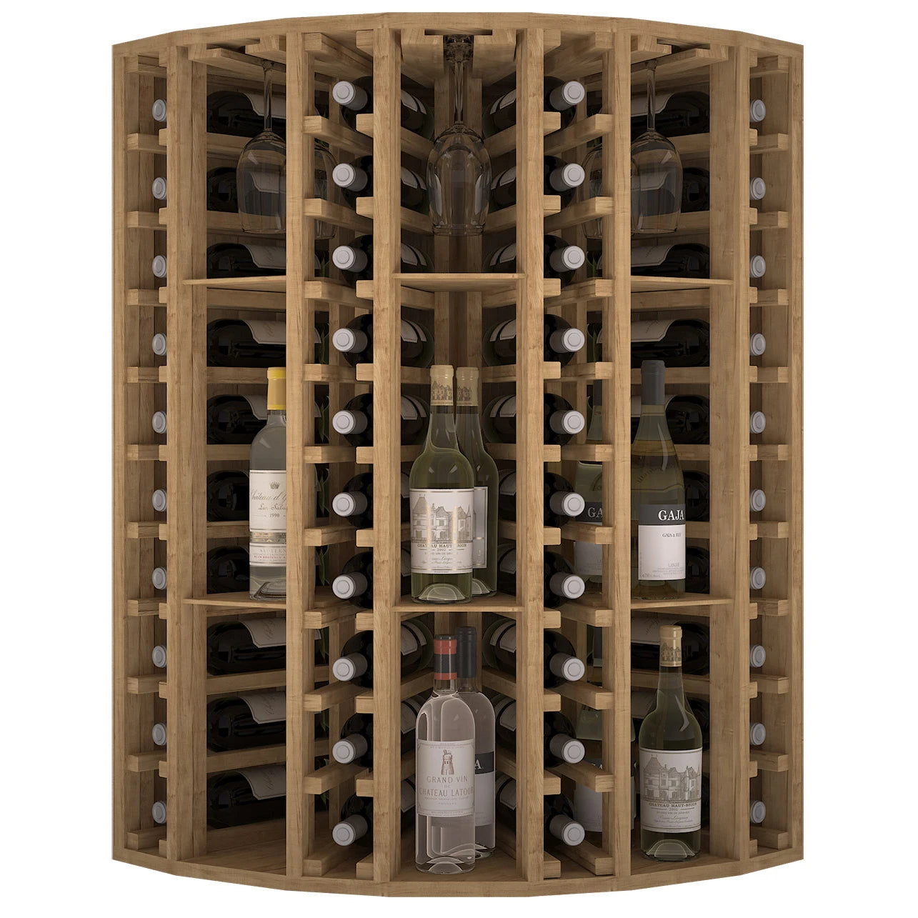 Botellero de madera de pino para rincón para 40 botellas, Godello EX2035