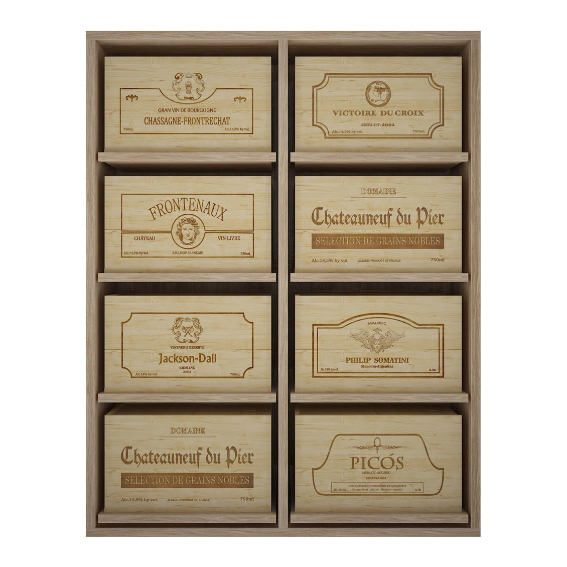 Oak wine rack for 48 bottles, Godello ER2541