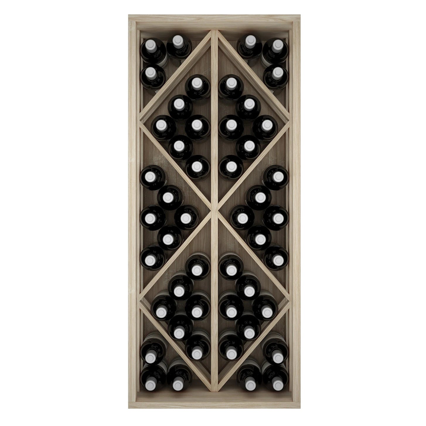 Botellero de madera de roble con rombos para 48 botellas, Godello ER2532