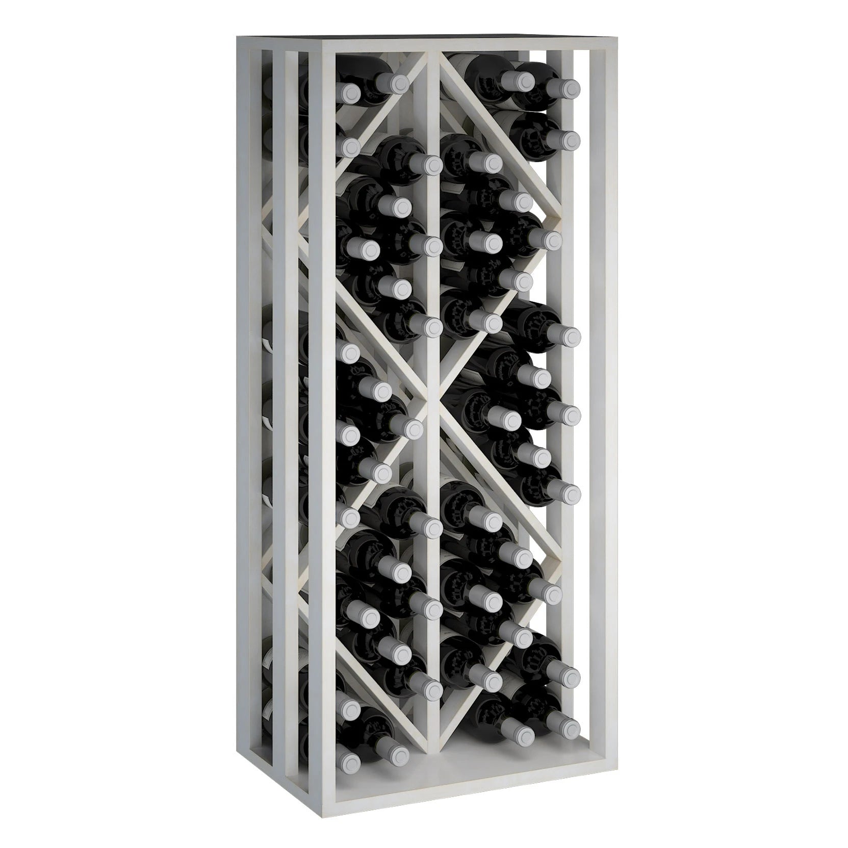 Botellero de madera de pino con rombos para 48 botellas, Godello EW2532