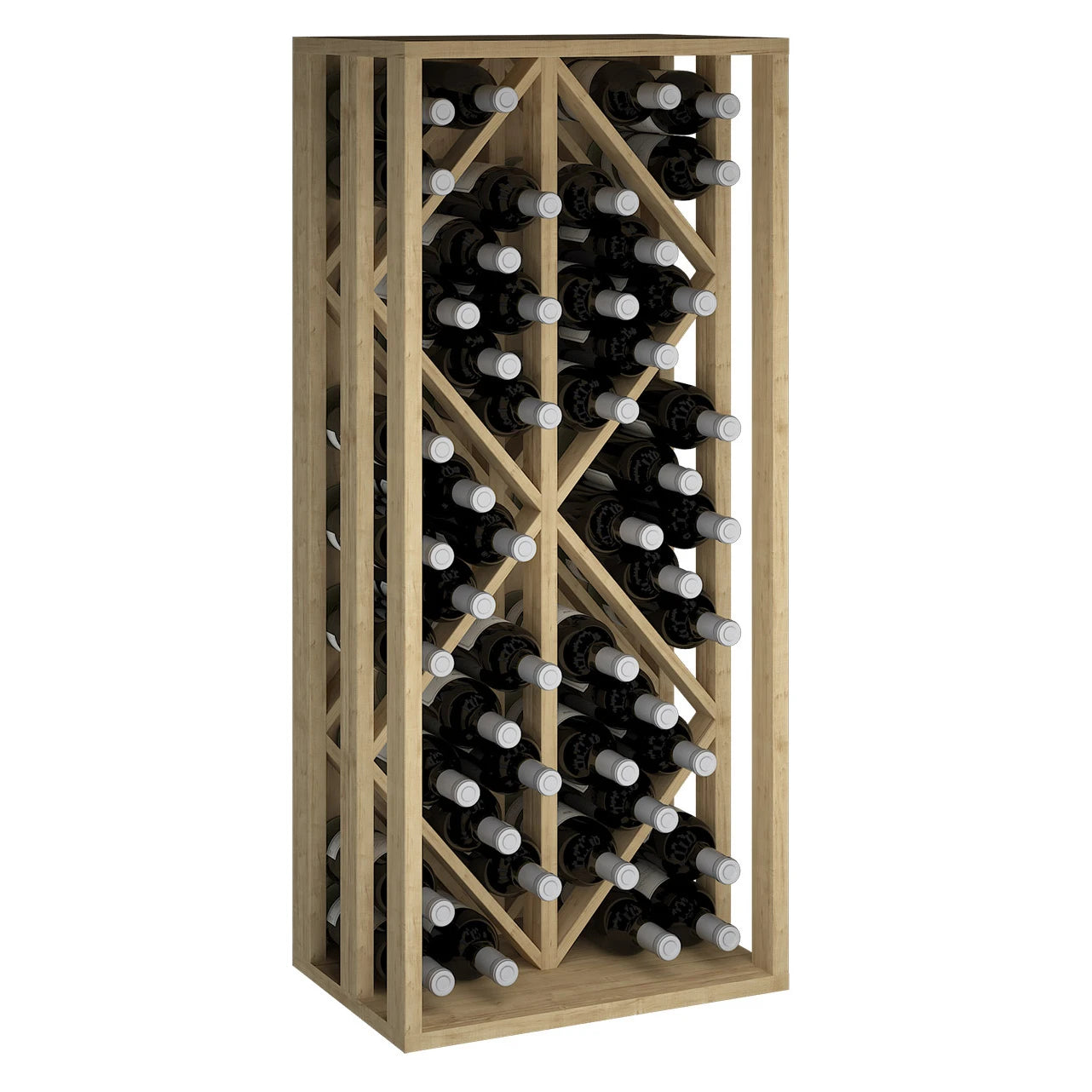 Botellero de madera de pino con rombos para 48 botellas, Godello EX2532