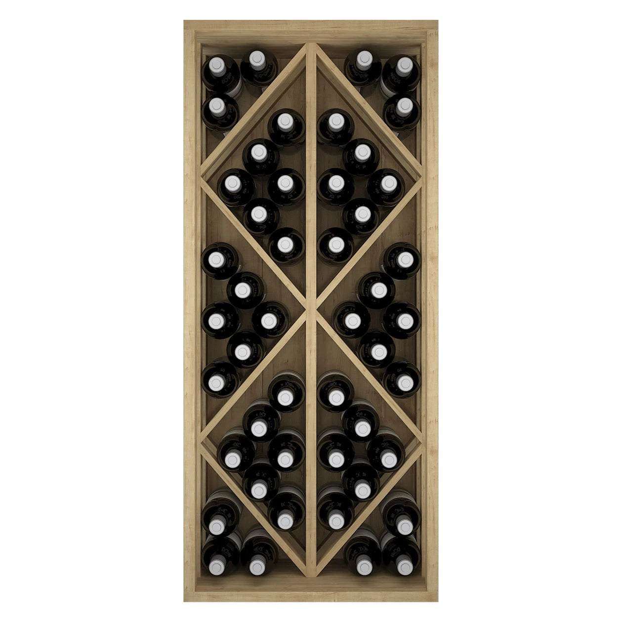 Botellero de madera de pino con rombos para 48 botellas, Godello EX2532