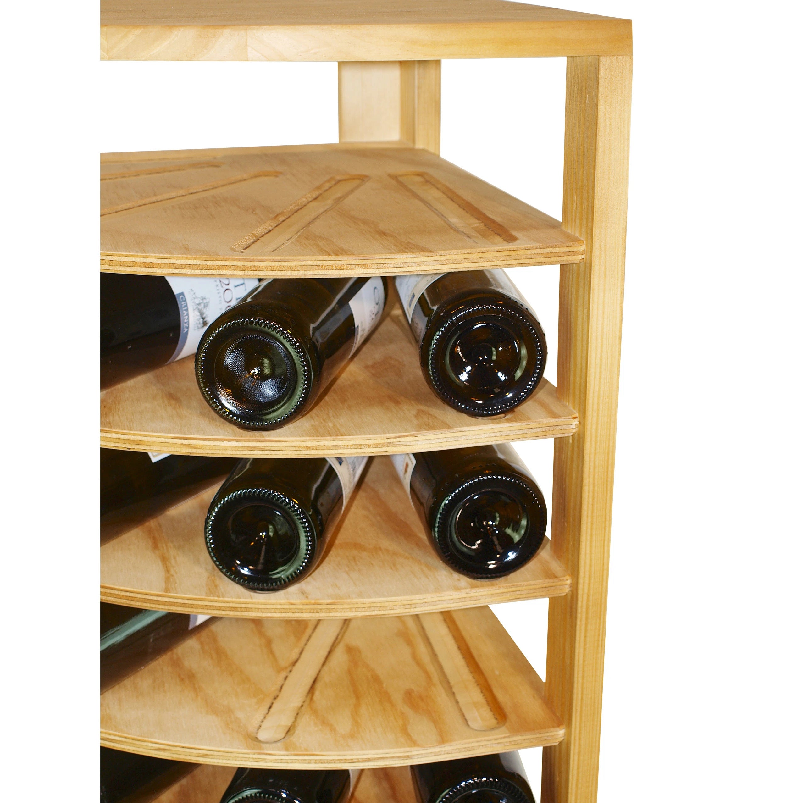 Pine wood corner wine rack for 50 bottles, Godello EX2036