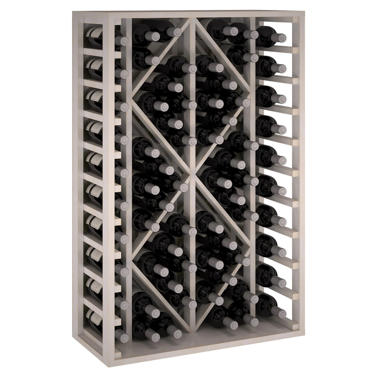 Botellero de madera de pino con rombos para 68 botellas, Godello EW2530