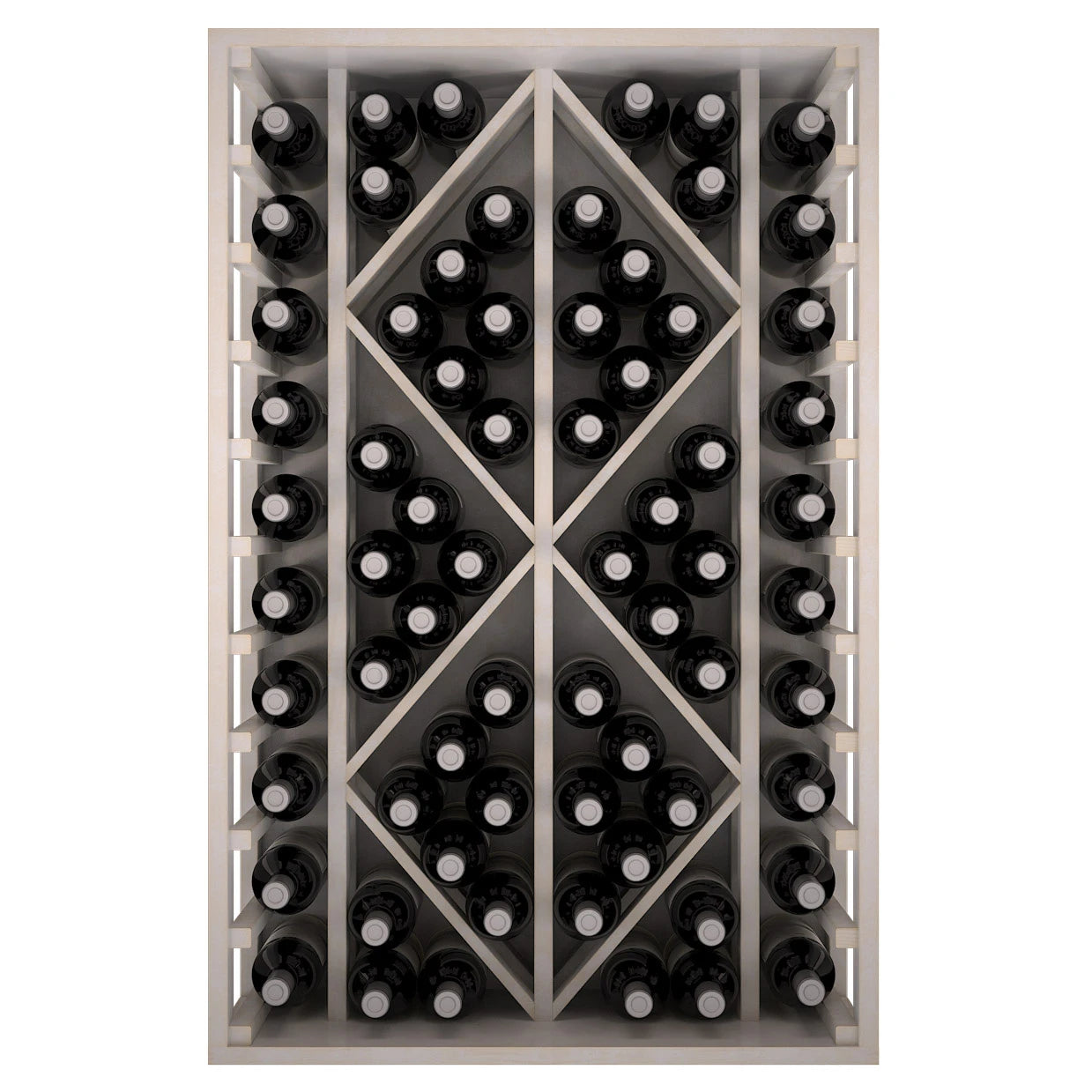 Botellero de madera de pino con rombos para 68 botellas, Godello EW2530