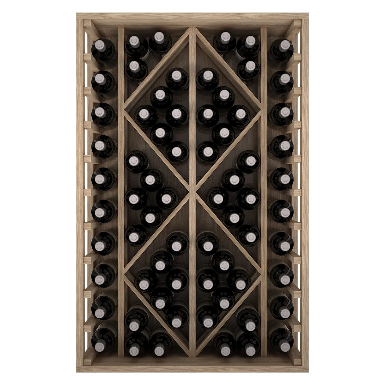 Botellero de madera de pino con rombos para 68 botellas, Godello EX2530
