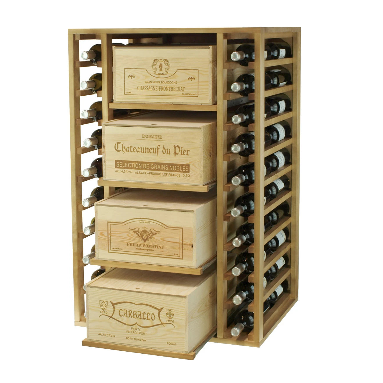 Pine wood wine rack for 88 bottles, Godello EX2546