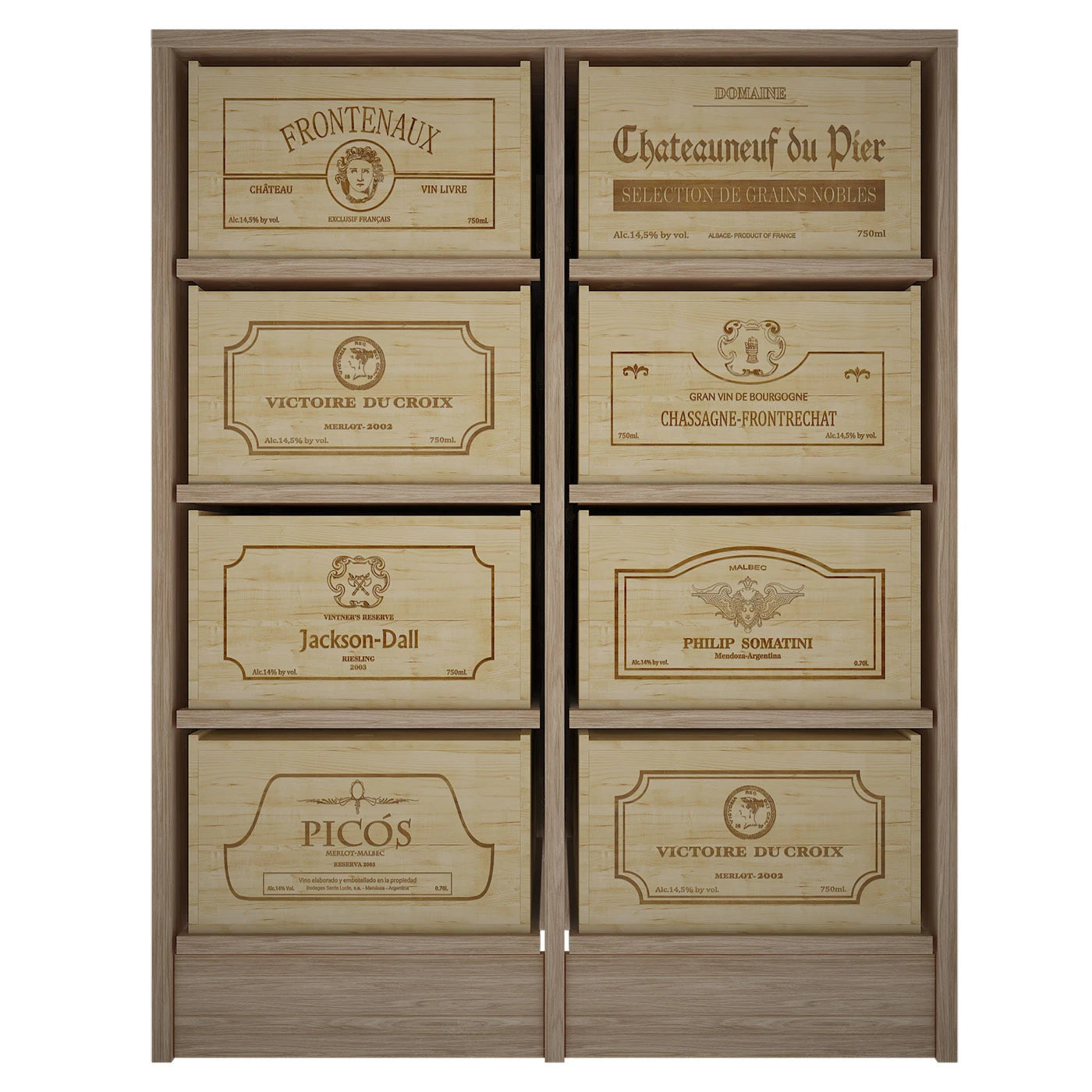 Pine wood wine rack for 96 bottles, Godello EX2545