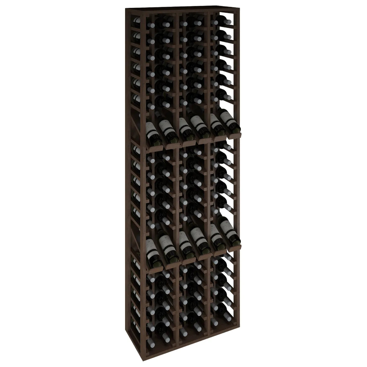 HX2165 - Expositor Villafranca 12 marcas y 108 botellas de vino en Pino teñido en nogal oscuro