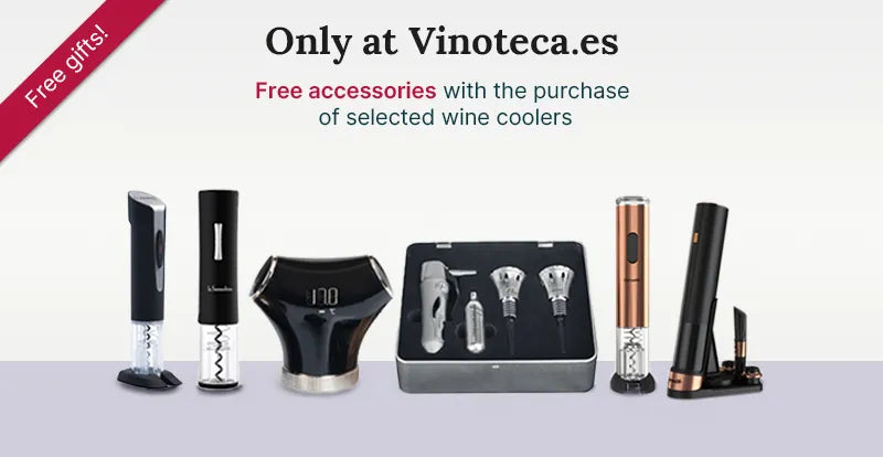 Accesorios de regalo con la compra de vinotecas seleccionadas.