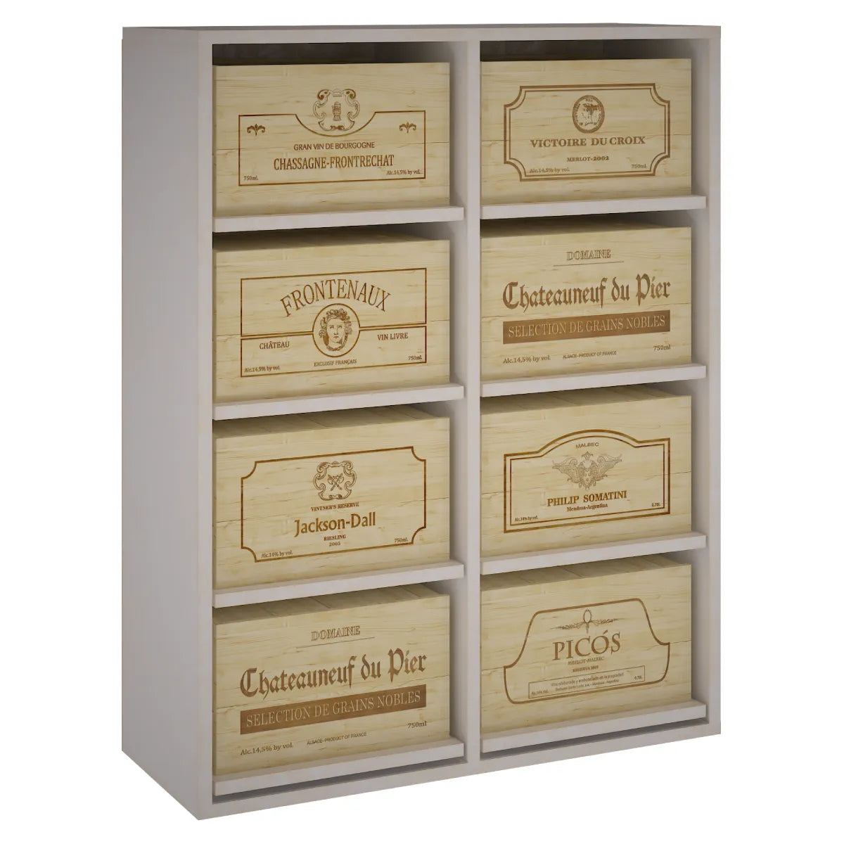 Wine rack for 8 cases of 6 bottles Expovinalia Arganza Godello 2541 — White pine — EW2541