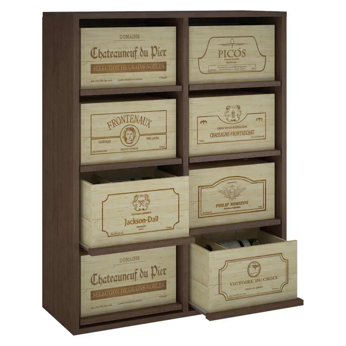 Wine rack for 8 cases of 12 bottles Expovinalia Arganza Godello 2545 — Dark pine — HX2545