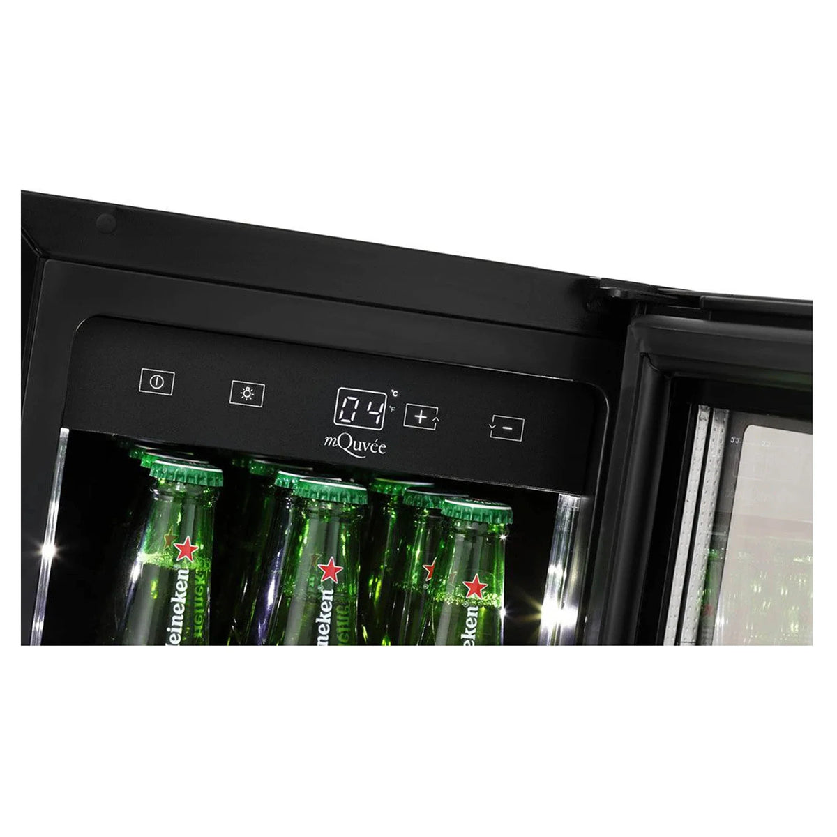 Puerta y panel de la nevera para cerveza mQuvée BeerServer 30 Stainless con display digital