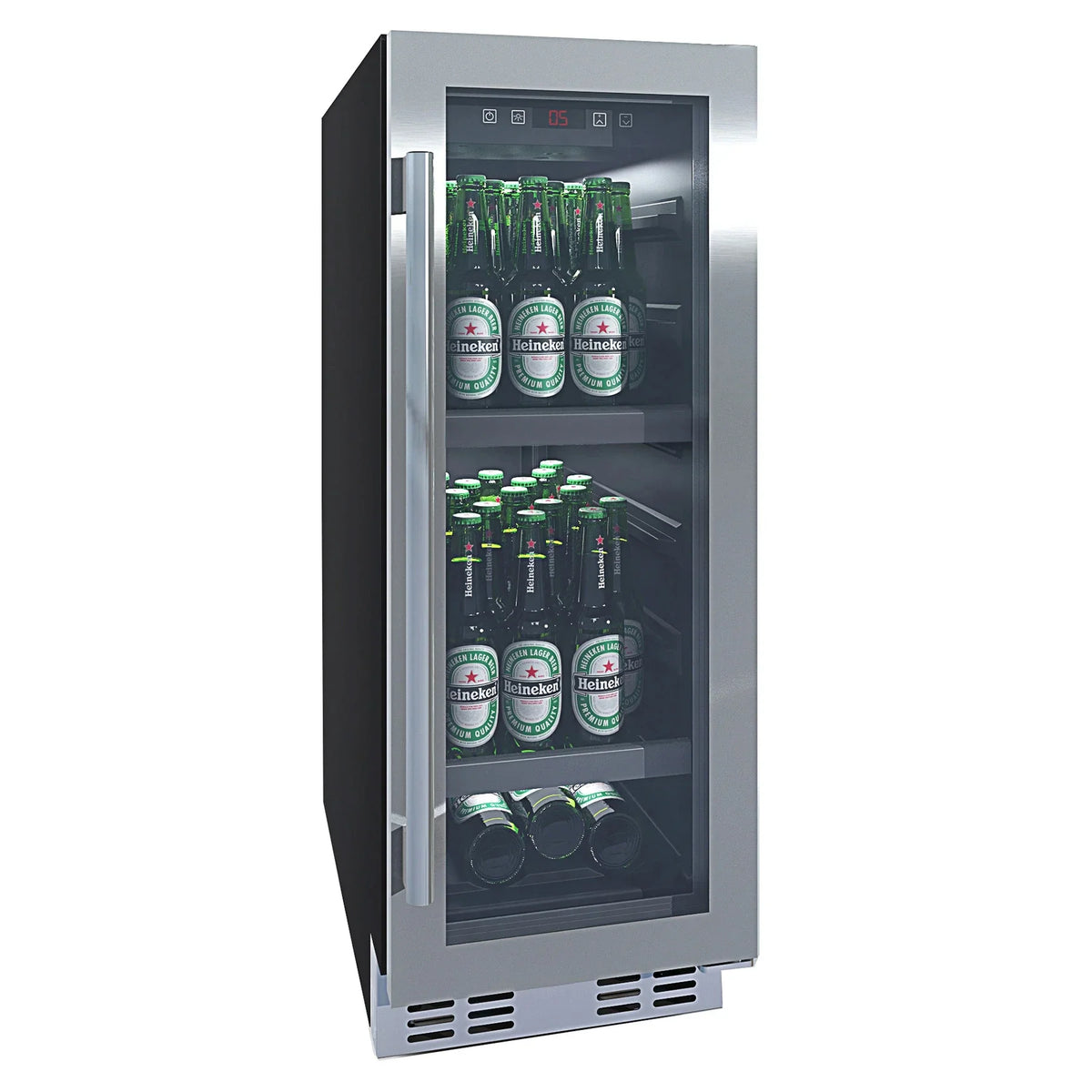 Interior de la mQuvée BeerServer 30 Stainless para 31 botellas o 48 latas de 33 cl