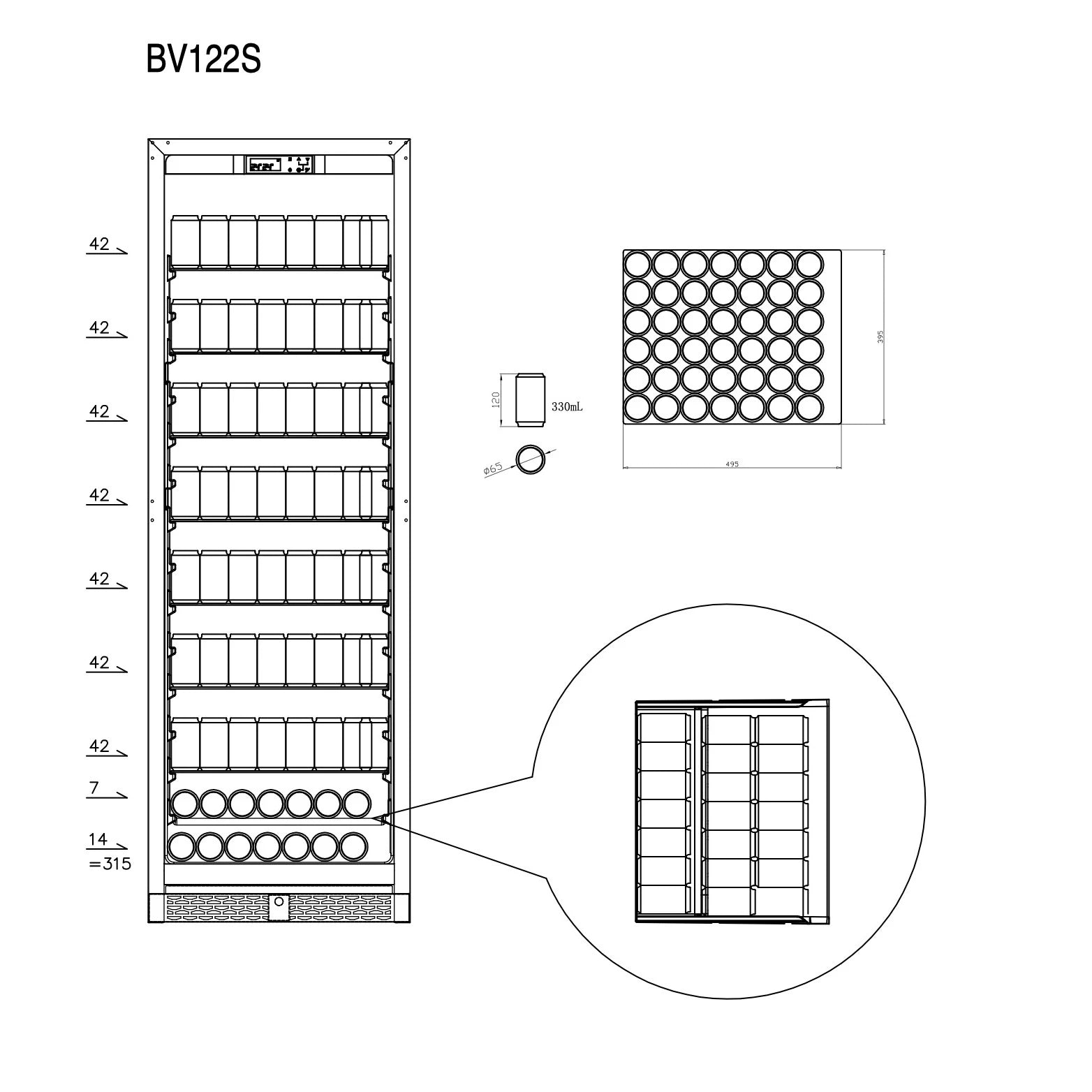 Vinoteca & Refrigerador de bebidas CELLA WBV122S Black