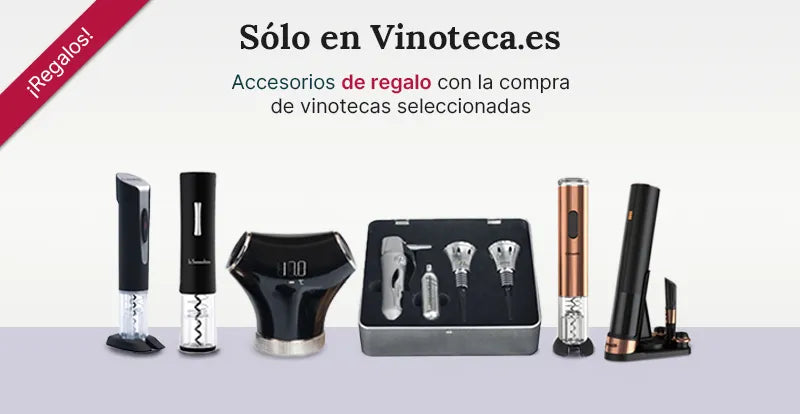 Accesorios de regalo con la compra de vinotecas seleccionadas.