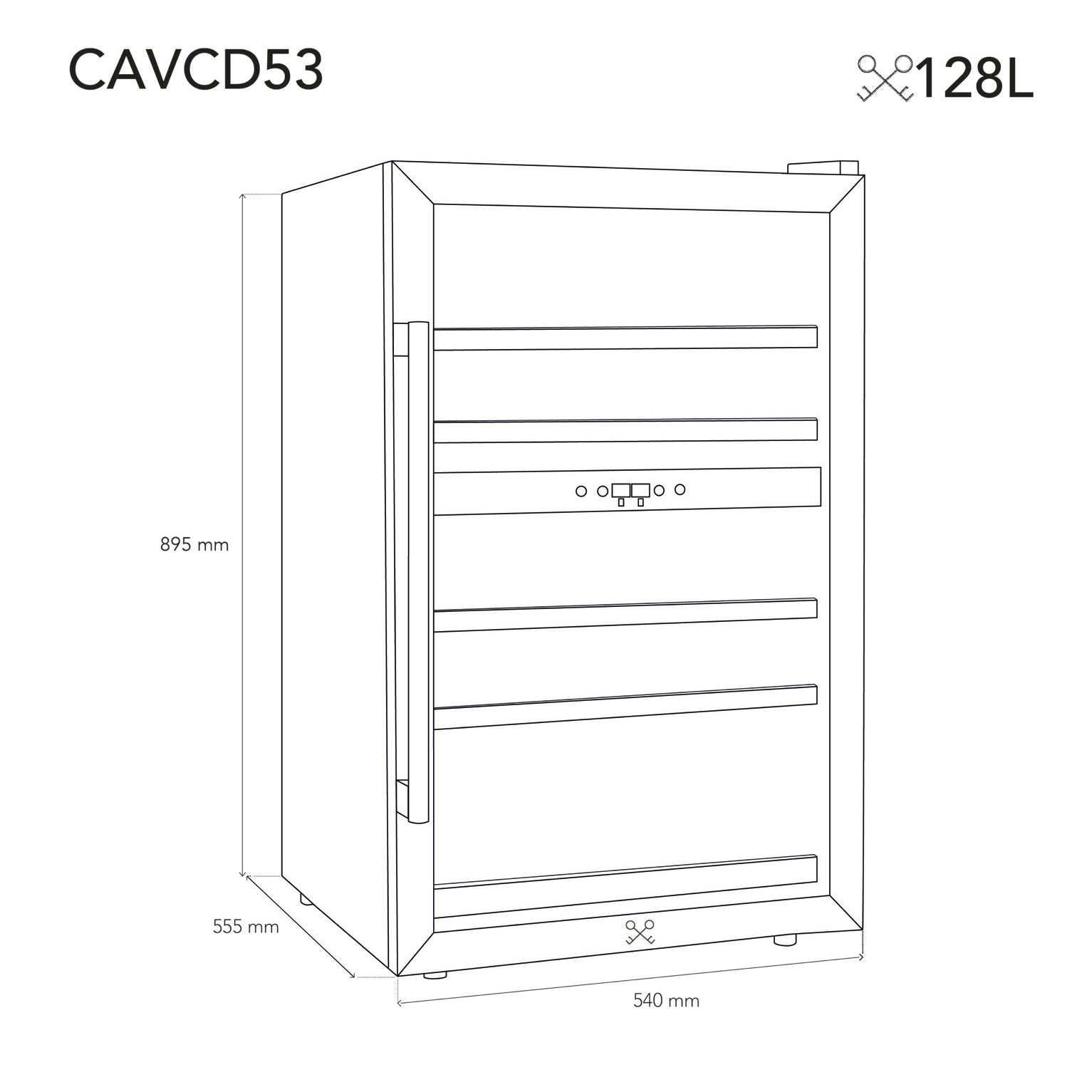 Wine Cooler 53 bottles Les Petis Champs CAVCD53 Dual-zone