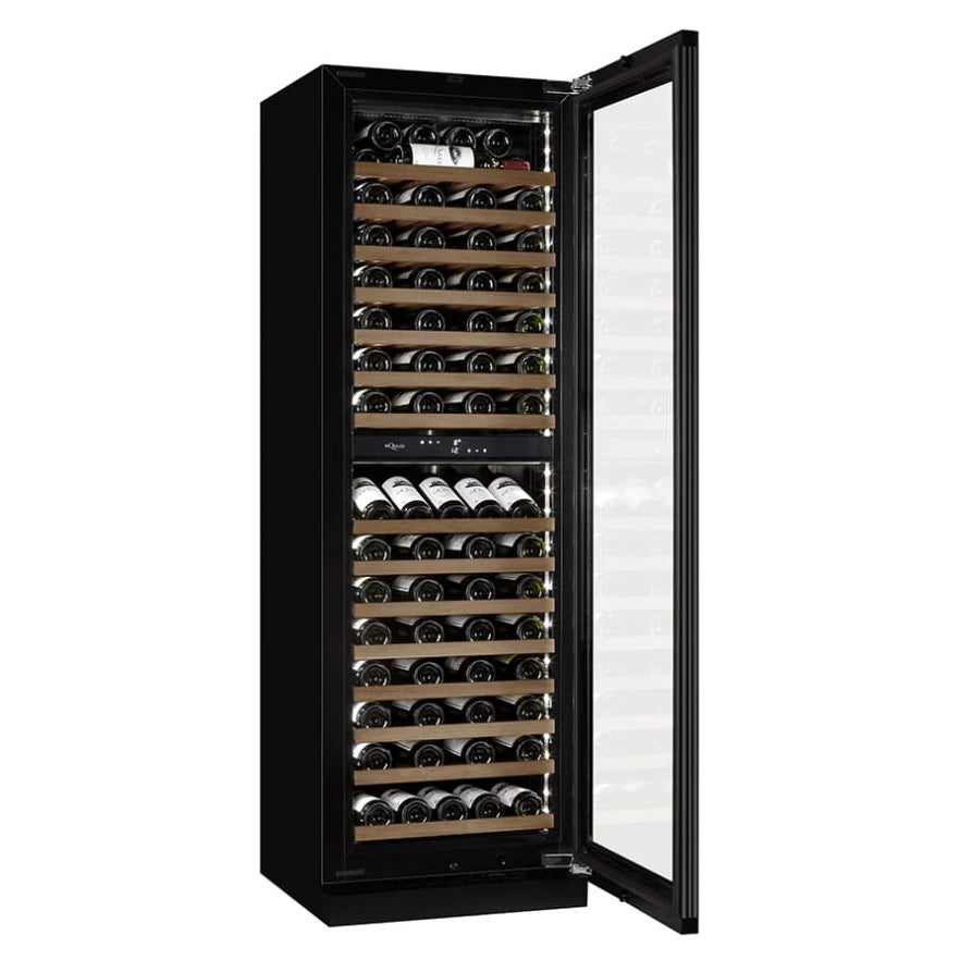 Vinoteca mQuvée WineCave Infinite 187D doble zona con estantes de madera