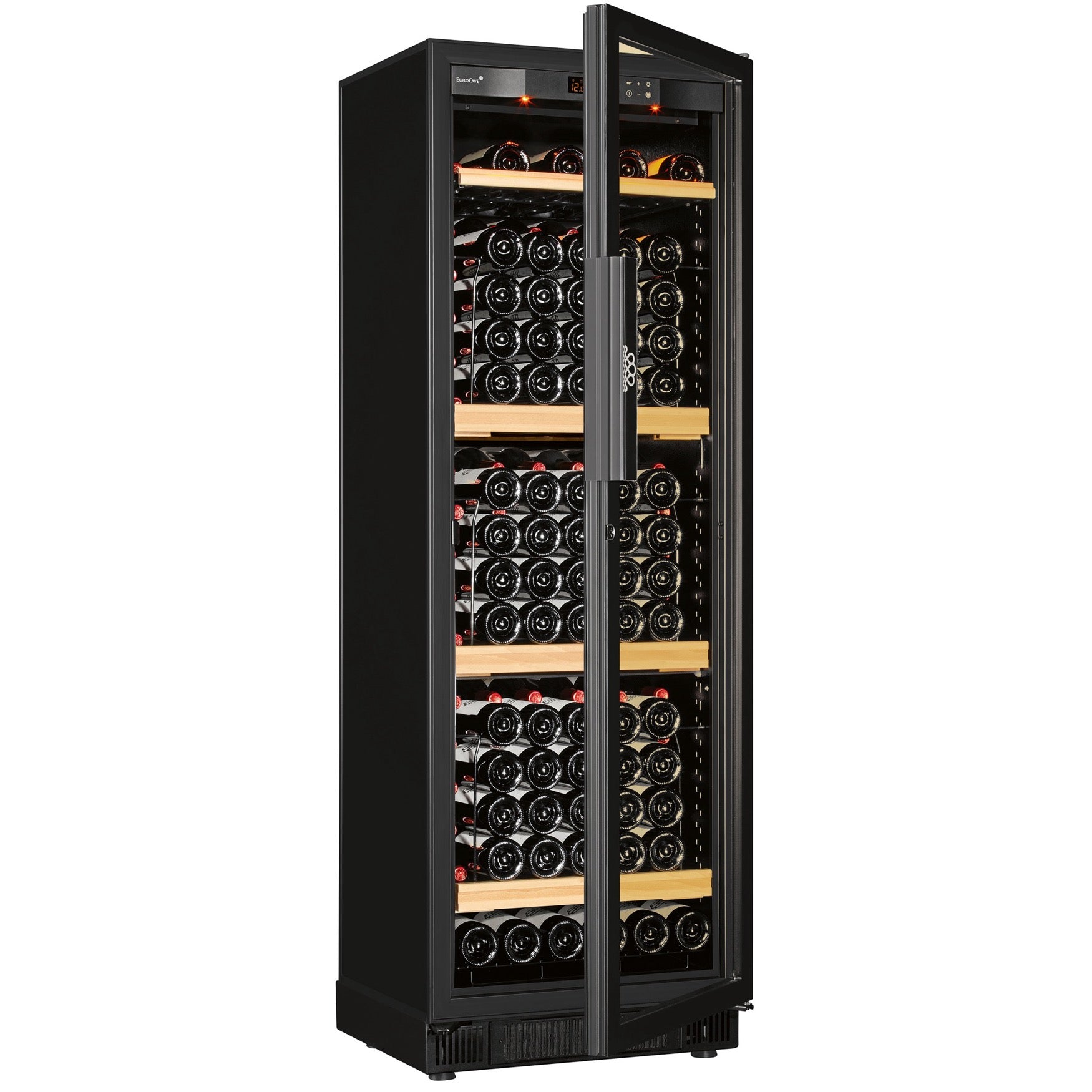 Vinoteca 110 botellas EuroCave Compact LFG13 Full Glass puerta abierta