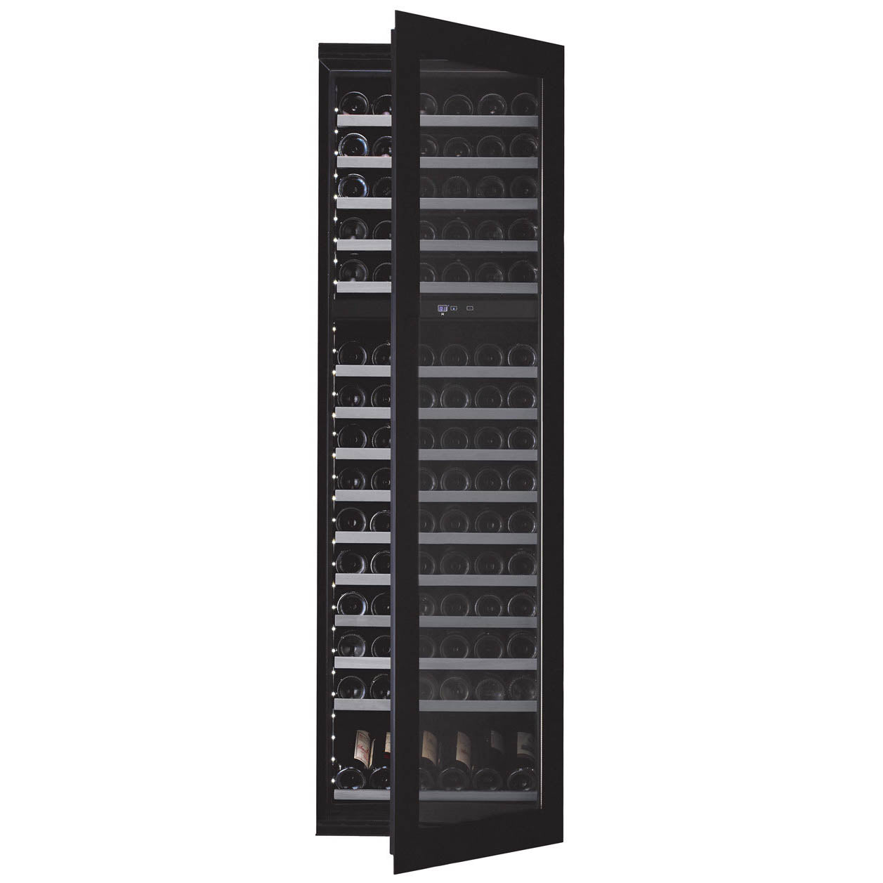 Built-in Wine Cooler 112 bottles mQuvée WineKeeper 112D Fullglass Black Push/Pull Dual-zone