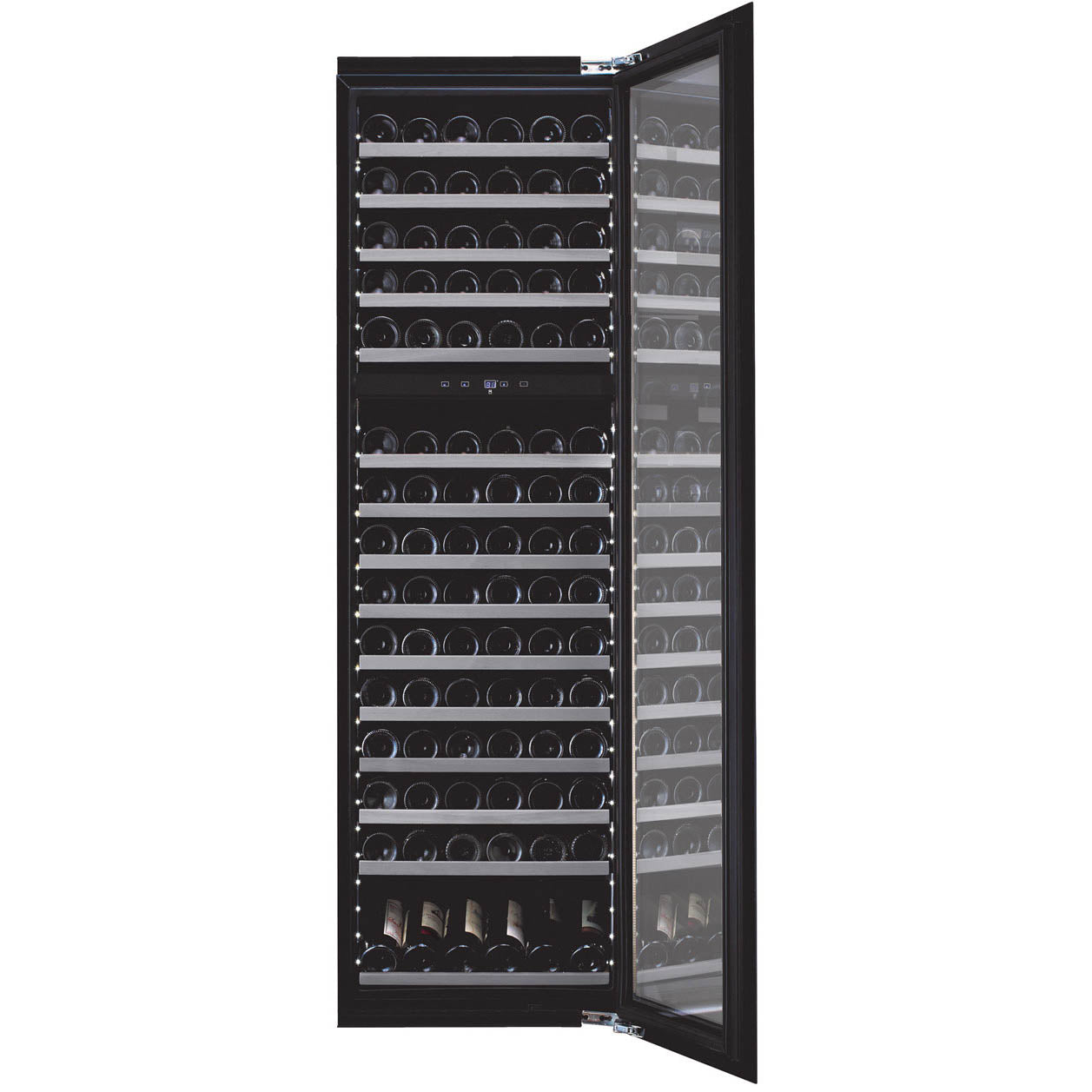 Built-in Wine Cooler 112 bottles mQuvée WineKeeper 112D Fullglass Black Push/Pull Dual-zone