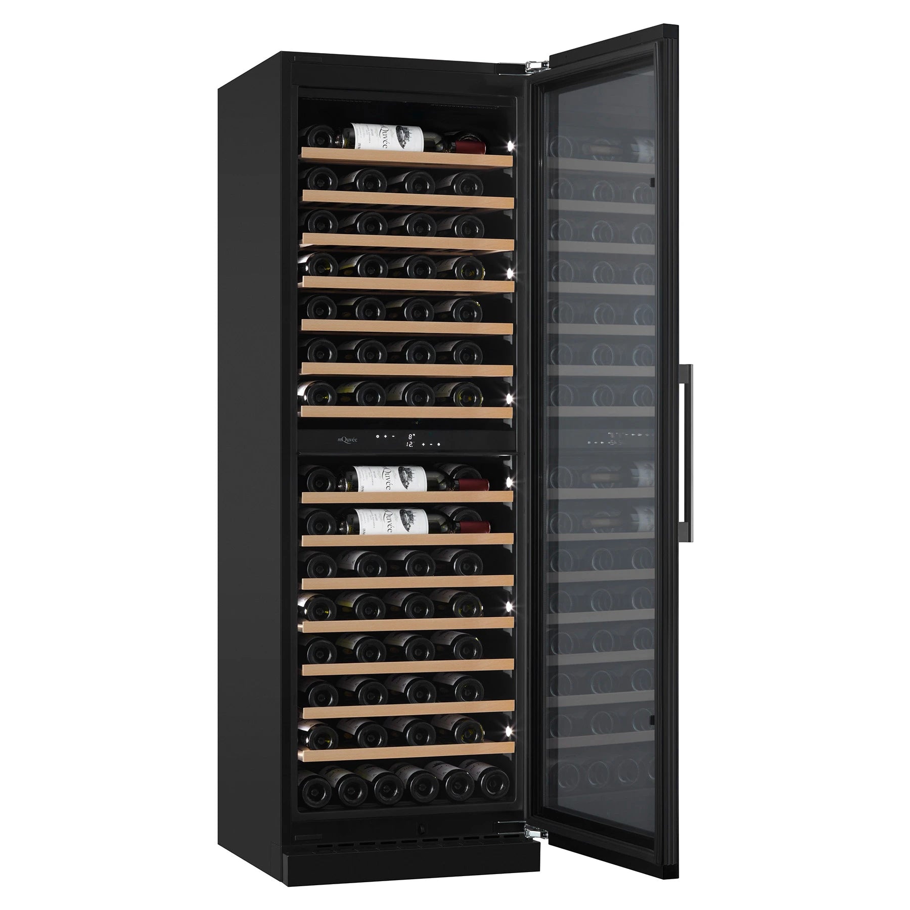 Vinoteca mQuvée WineCave Exclusive 187 Anthracite Black con puerta de cristal anti-UV