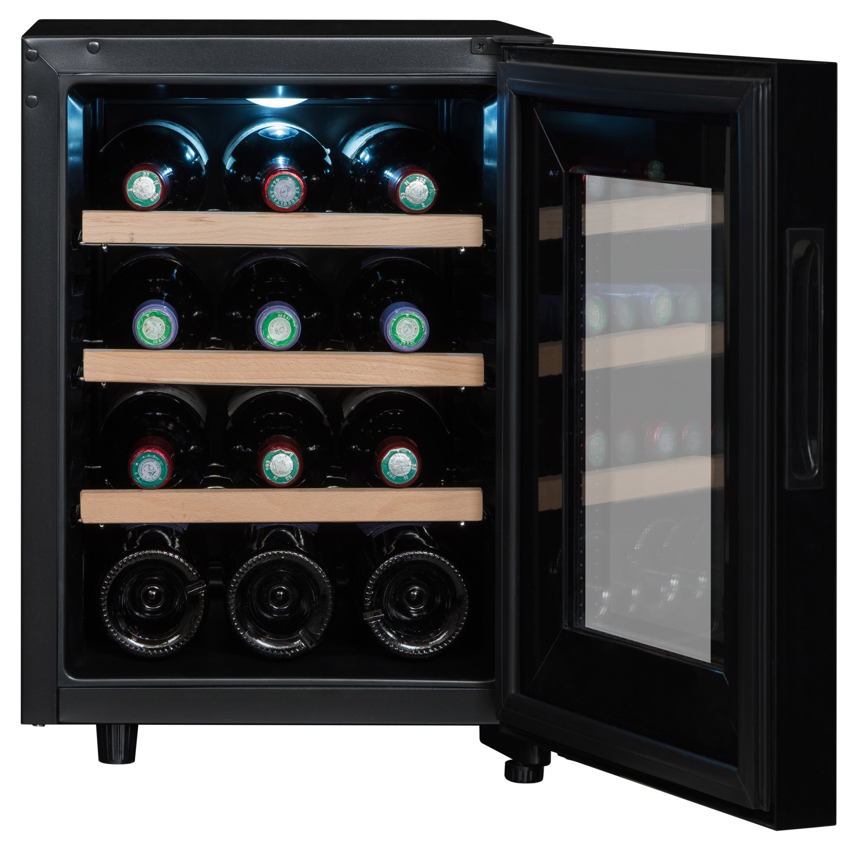 Vinoteca 12 botellas Climadiff CC12F abierta llena
