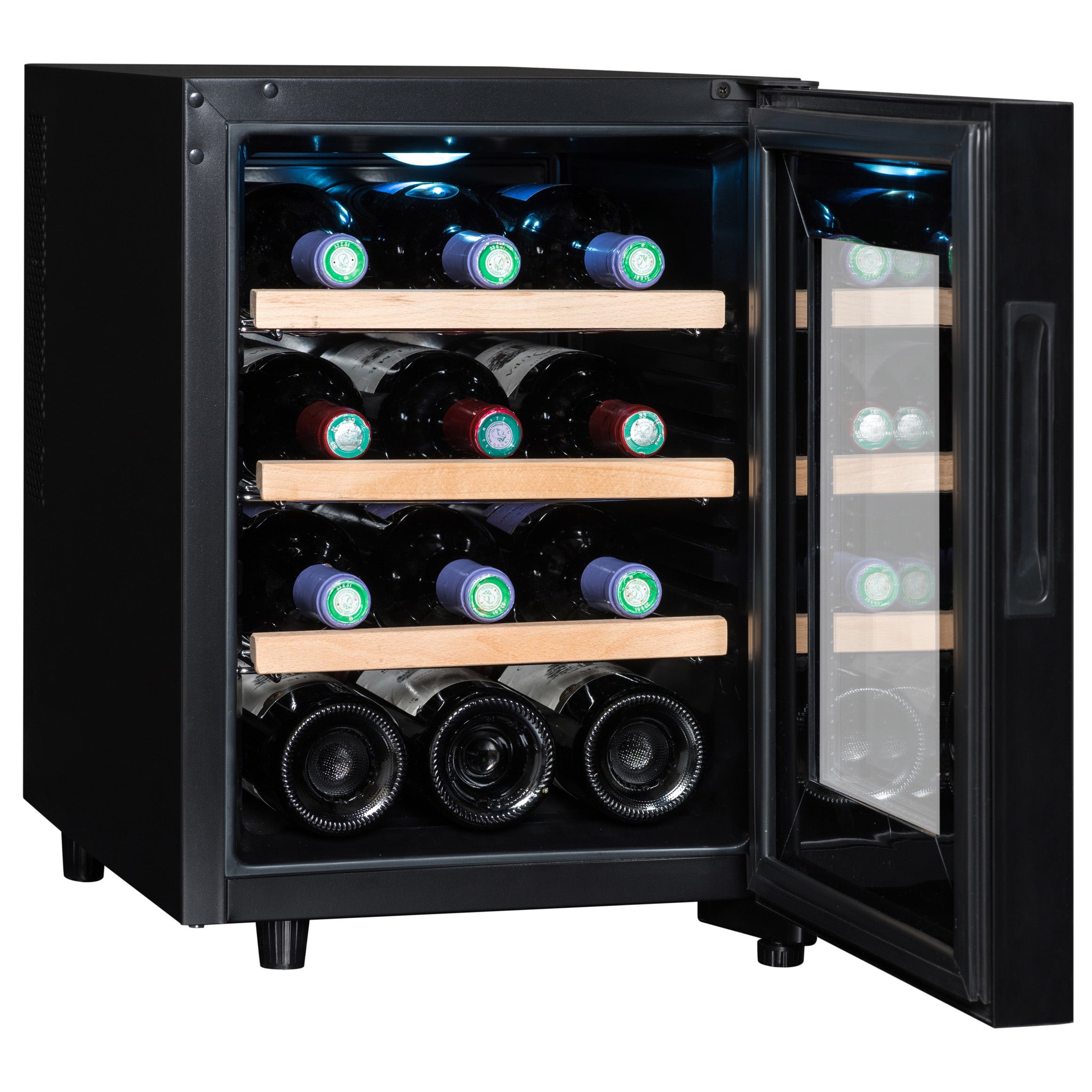 Vinoteca 12 botellas Climadiff CC12F abierta llena