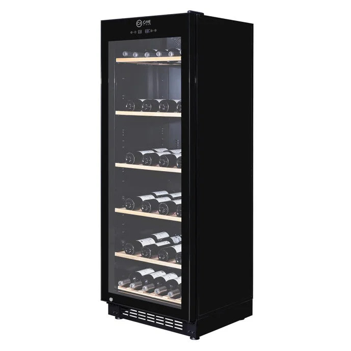 Cave Vinum CV-151-N, vinoteca encastrable de 120-130 botellas, detalle de estantes extraíbles.
