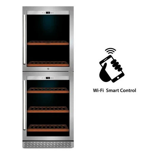 Caso Design WineChef Pro 126 2D, vinoteca de 126 botellas con doble zona, imagen del modelo.