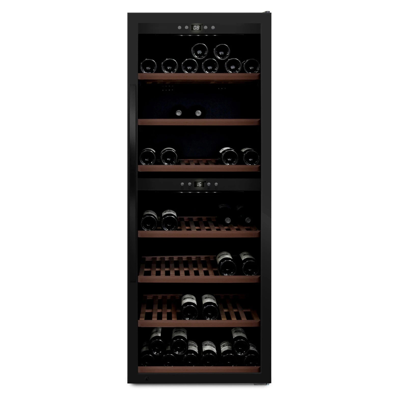Wine Cooler 126 bottles mQuvée WineExpert 126 Fullglass Black Dual-zone