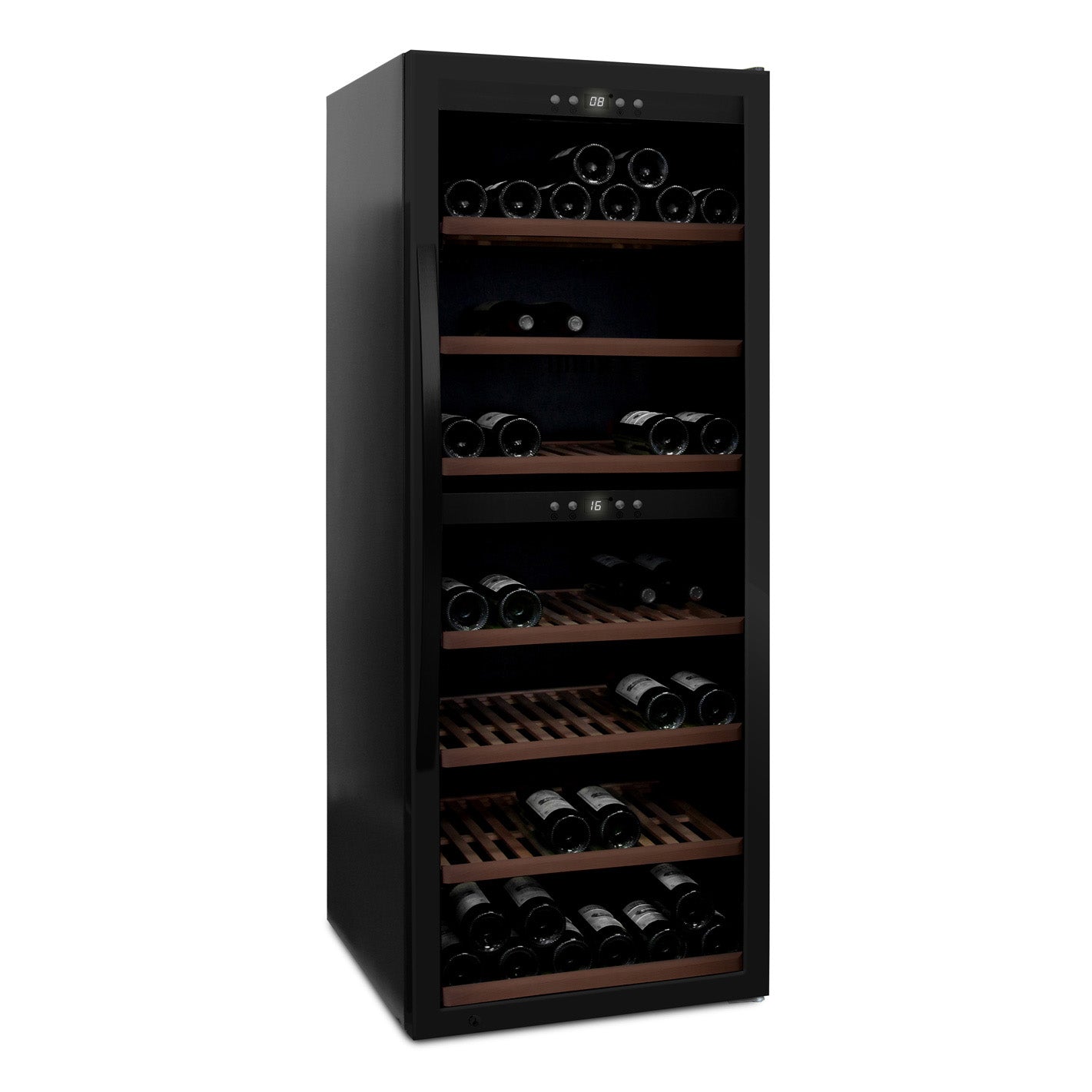 Wine Cooler 126 bottles mQuvée WineExpert 126 Fullglass Black Dual-zone