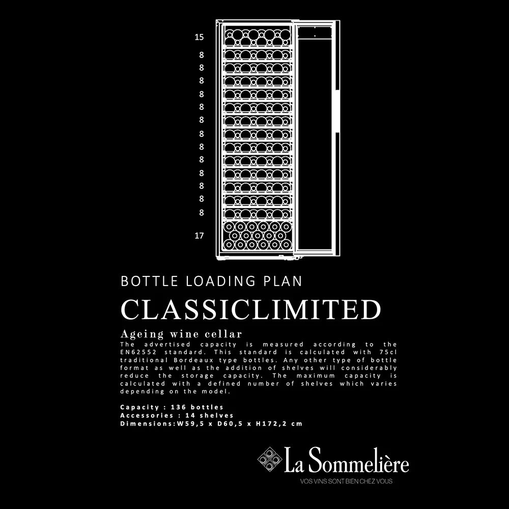 Wine Cooler 136 bottles La Sommelière CLASSICLIMITED