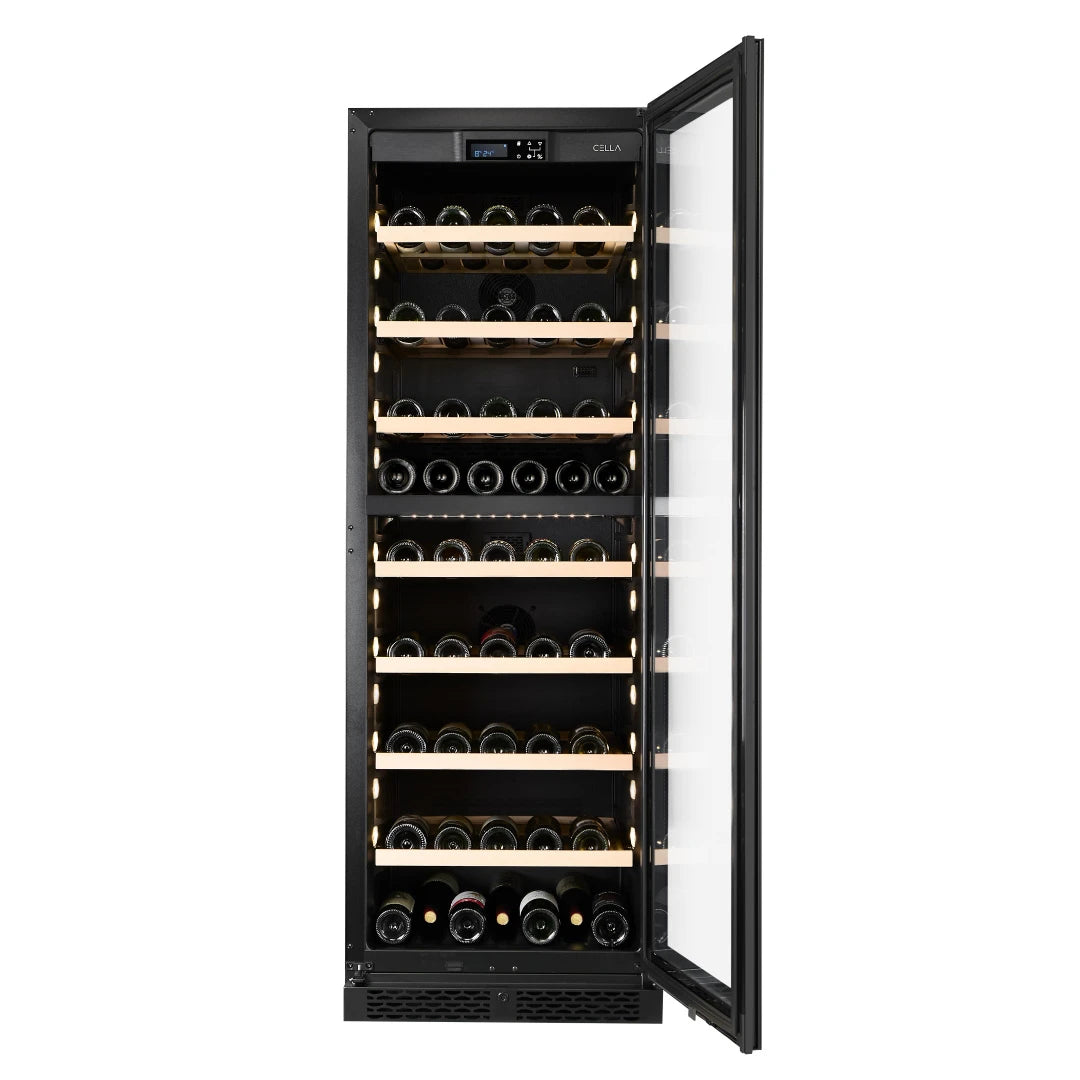 Wine Cooler 154 bottles CELLA W154D Black Dual-zone