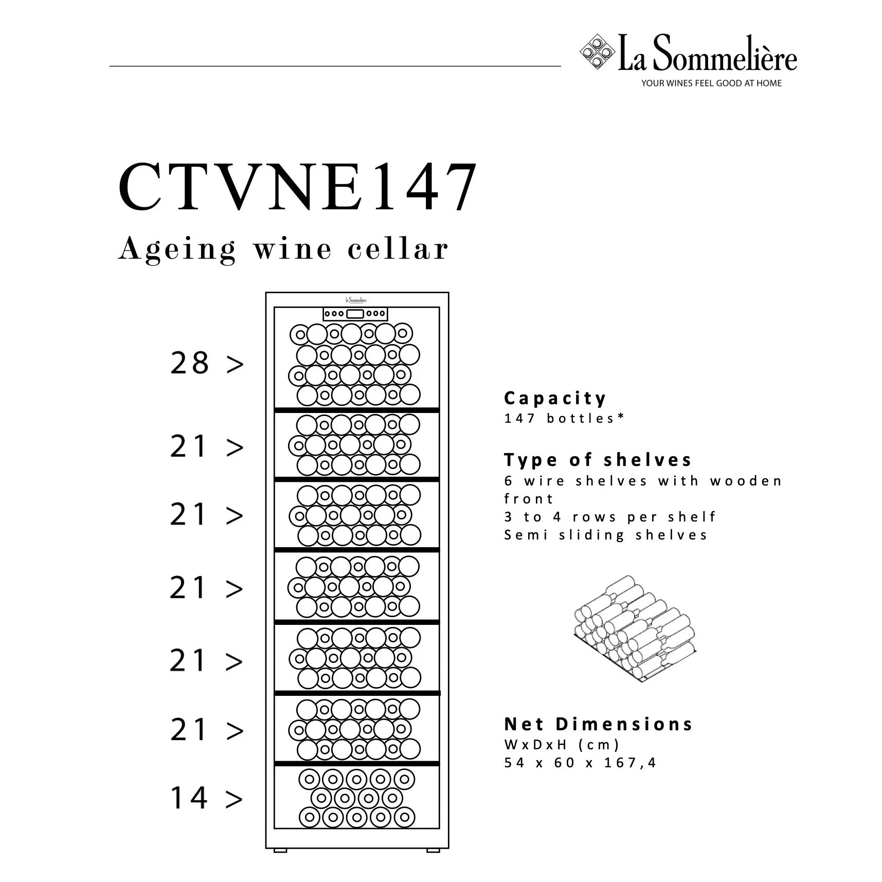 Vinoteca 147 botellas La Sommelière CTVNE147