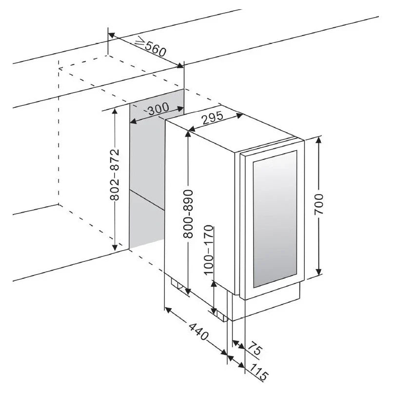 mQuvée WineCave 700 30D Stainless con doble zona para tintos y blancos